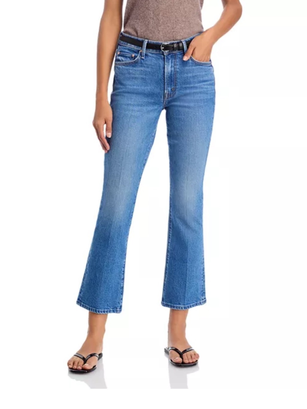 MOTHER The Outsider Flood Kick Flare Jeans in Field Trip